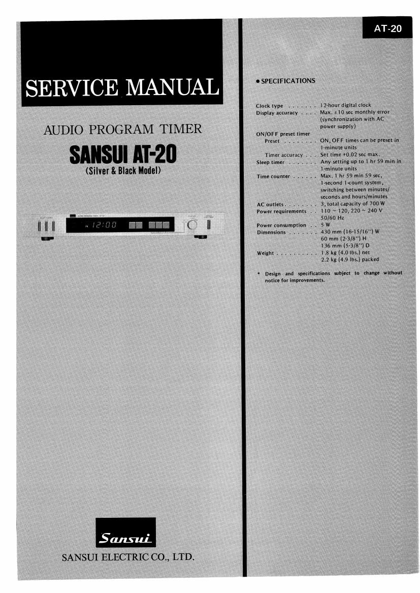 Sansui AT 20 Service Manual