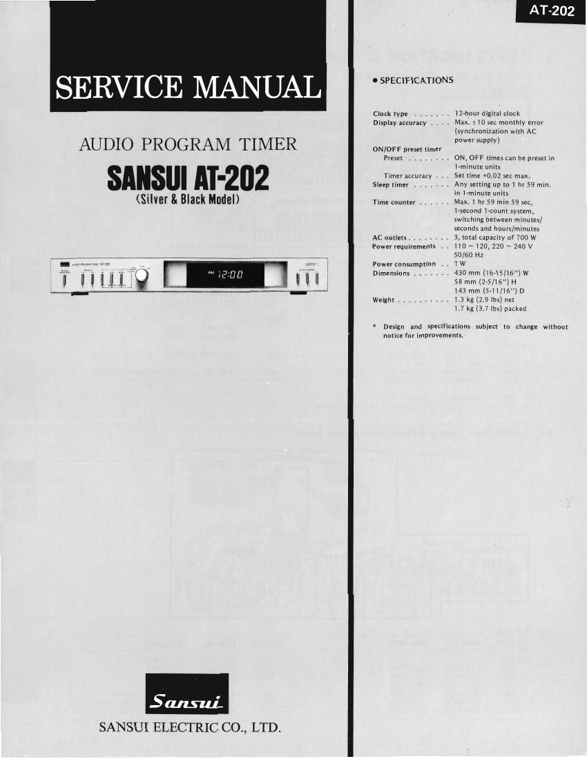 Sansui AT 202 Service Manual