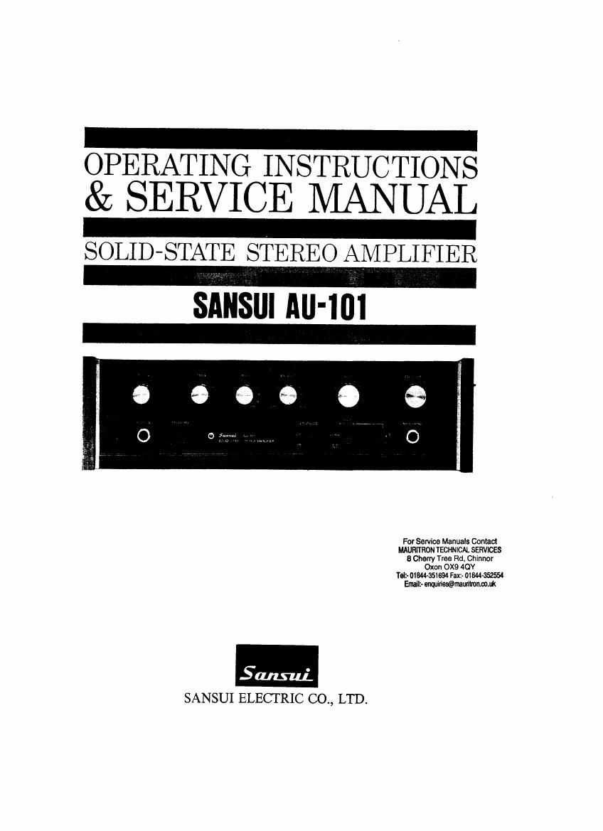 Sansui AU 101 Service Manual