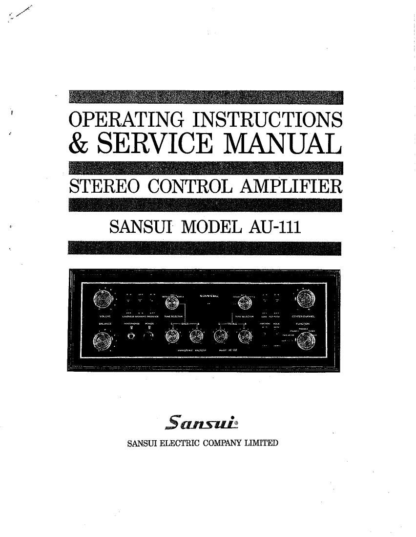 Sansui AU 111 Service Manual