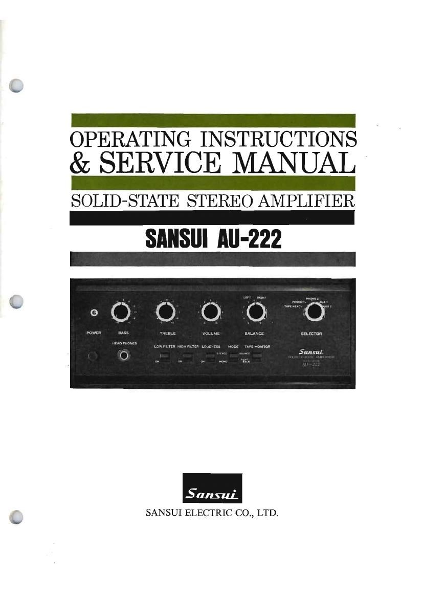 Sansui AU 222 Service Manual