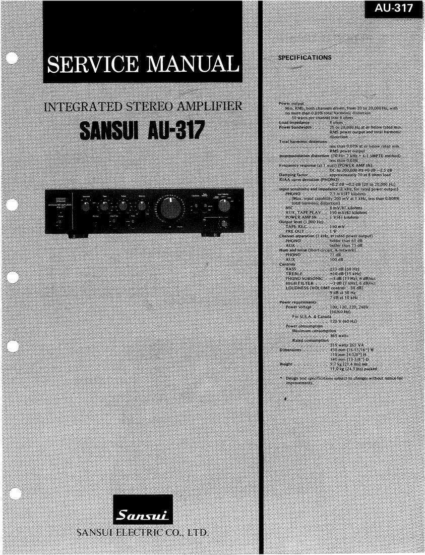 Sansui AU 317 Service Manual