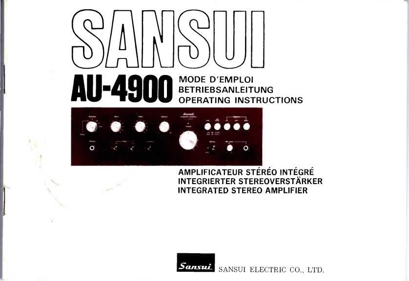 Sansui AU 4900 Owners Manual