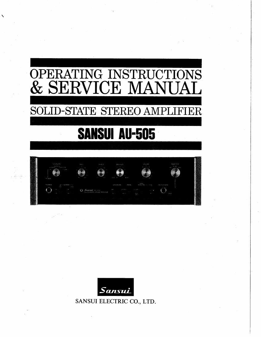 Sansui AU 505 Service Manual
