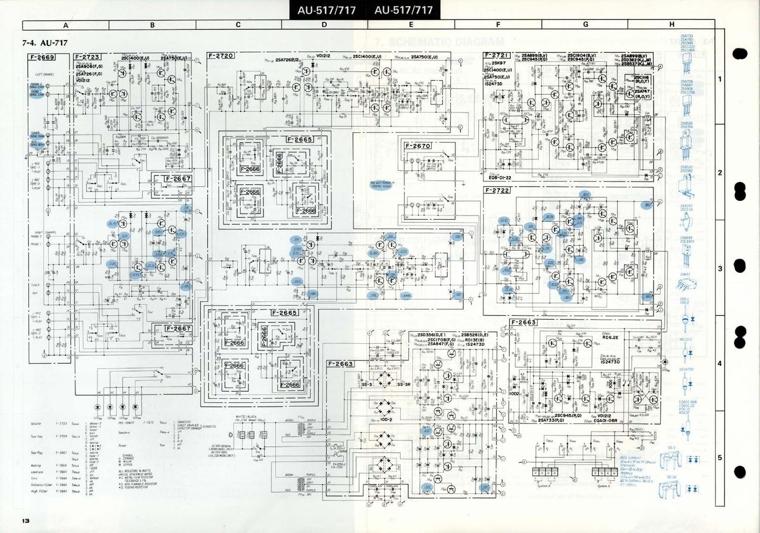 Sansui AU 517 Schematic