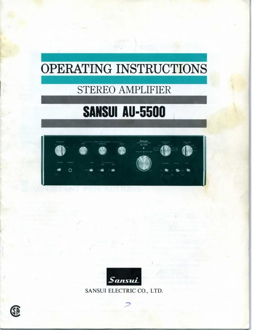 Sansui AU 5500 Owners Manual