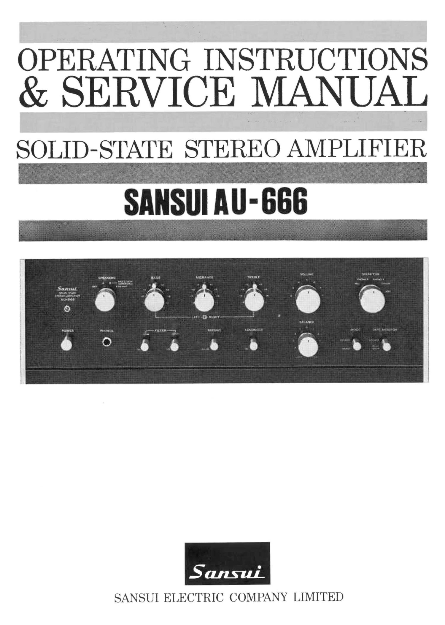 Sansui AU 666 Owners Manual