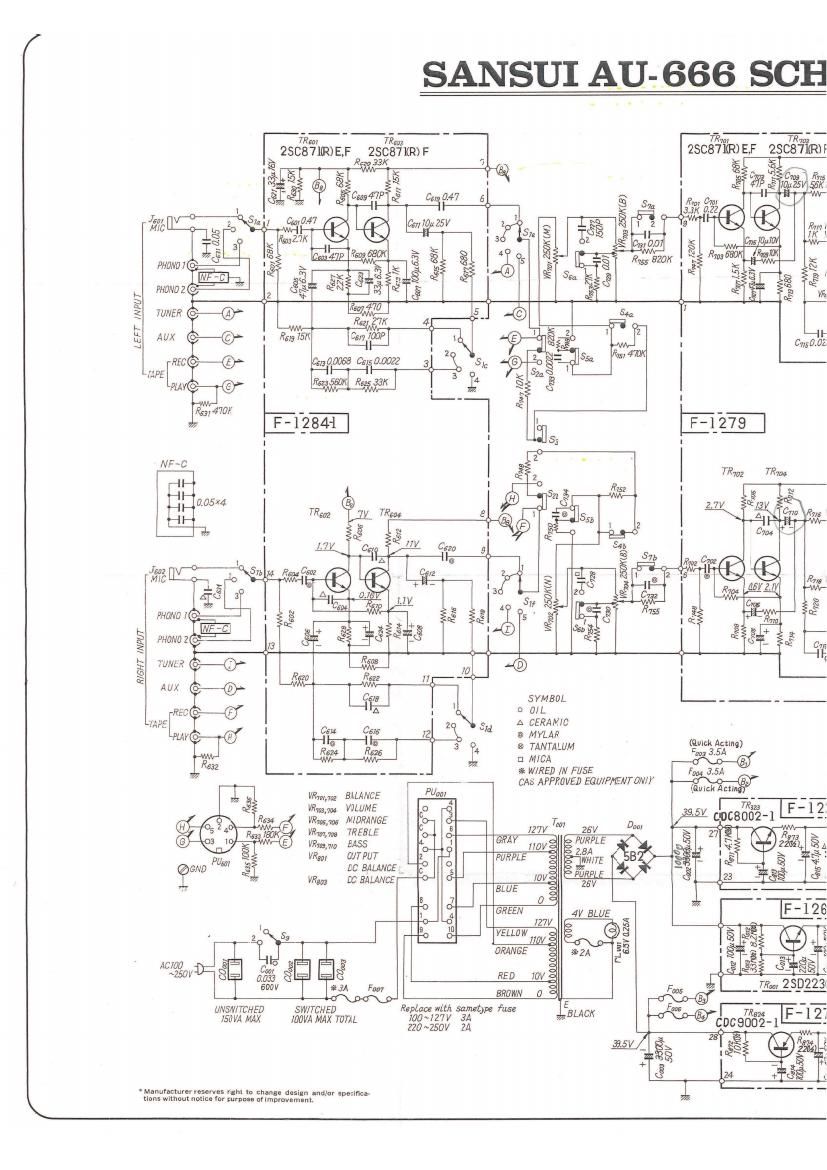 Sansui AU 666 Schematic