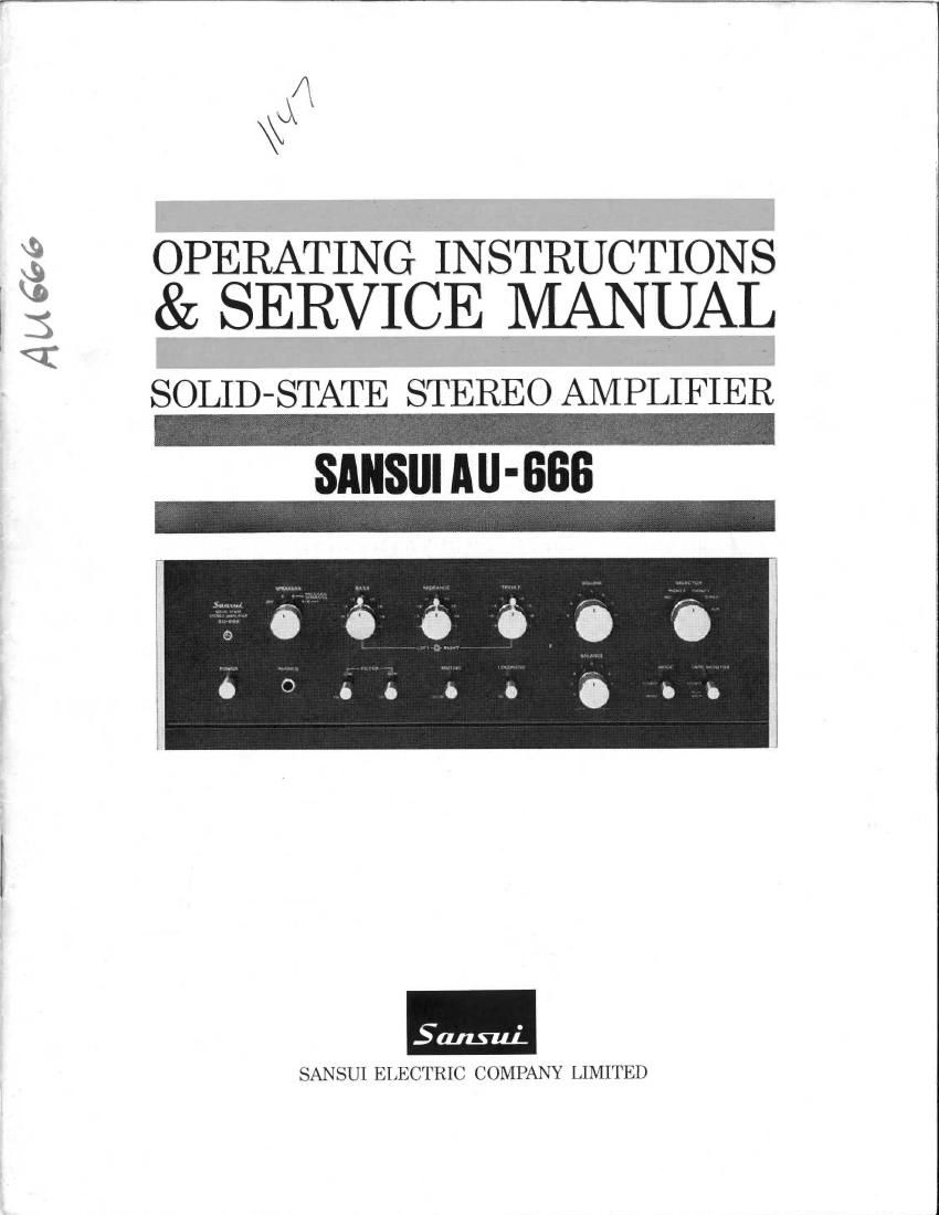 Sansui AU 666 Service Manual