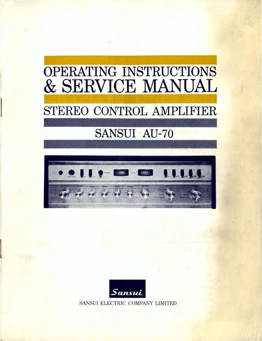 Sansui AU 70 Owners Manual