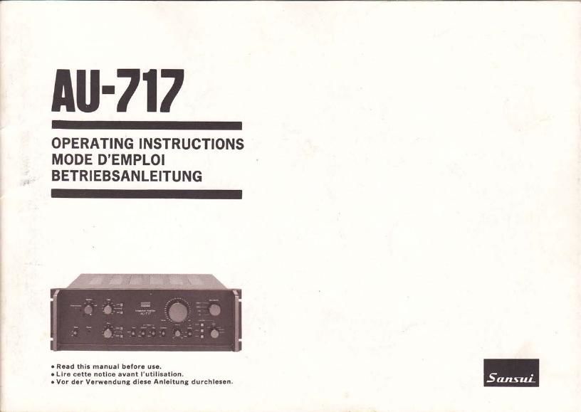 Sansui AU 717 Owners Manual