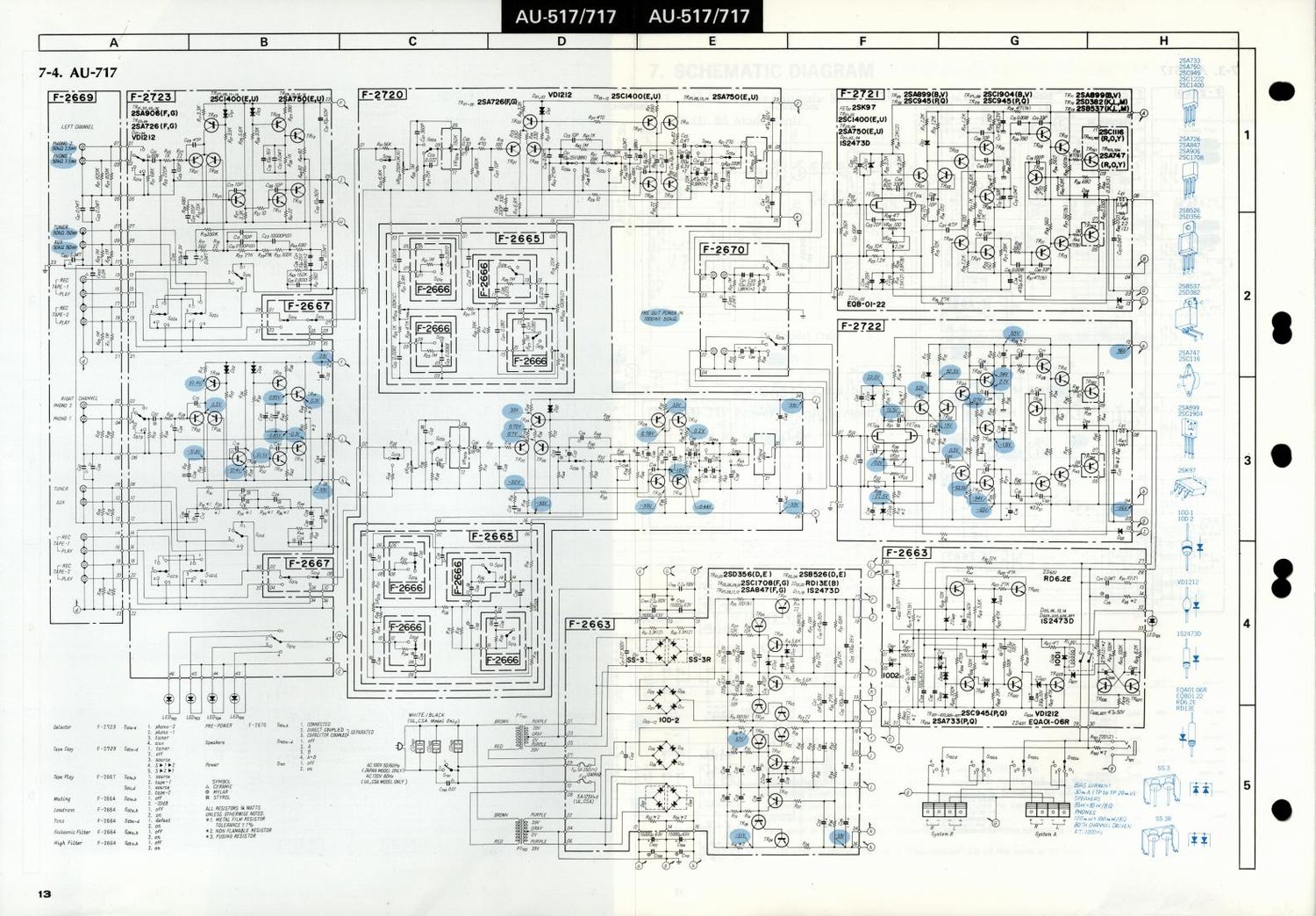 Sansui AU 717 Schematic