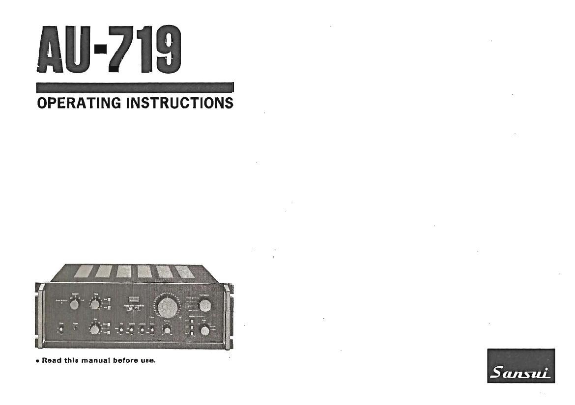 Sansui AU 719 Owners Manual