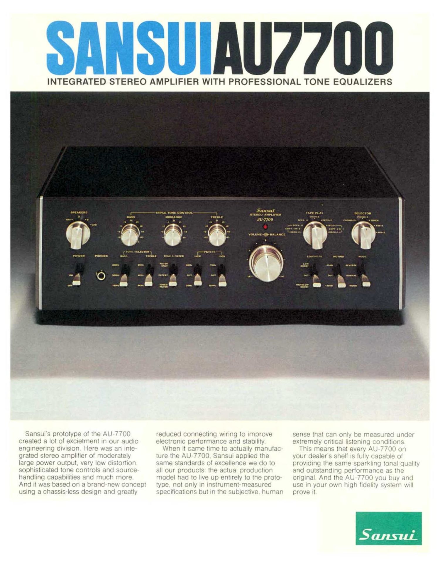 Sansui AU 7700 Brochure