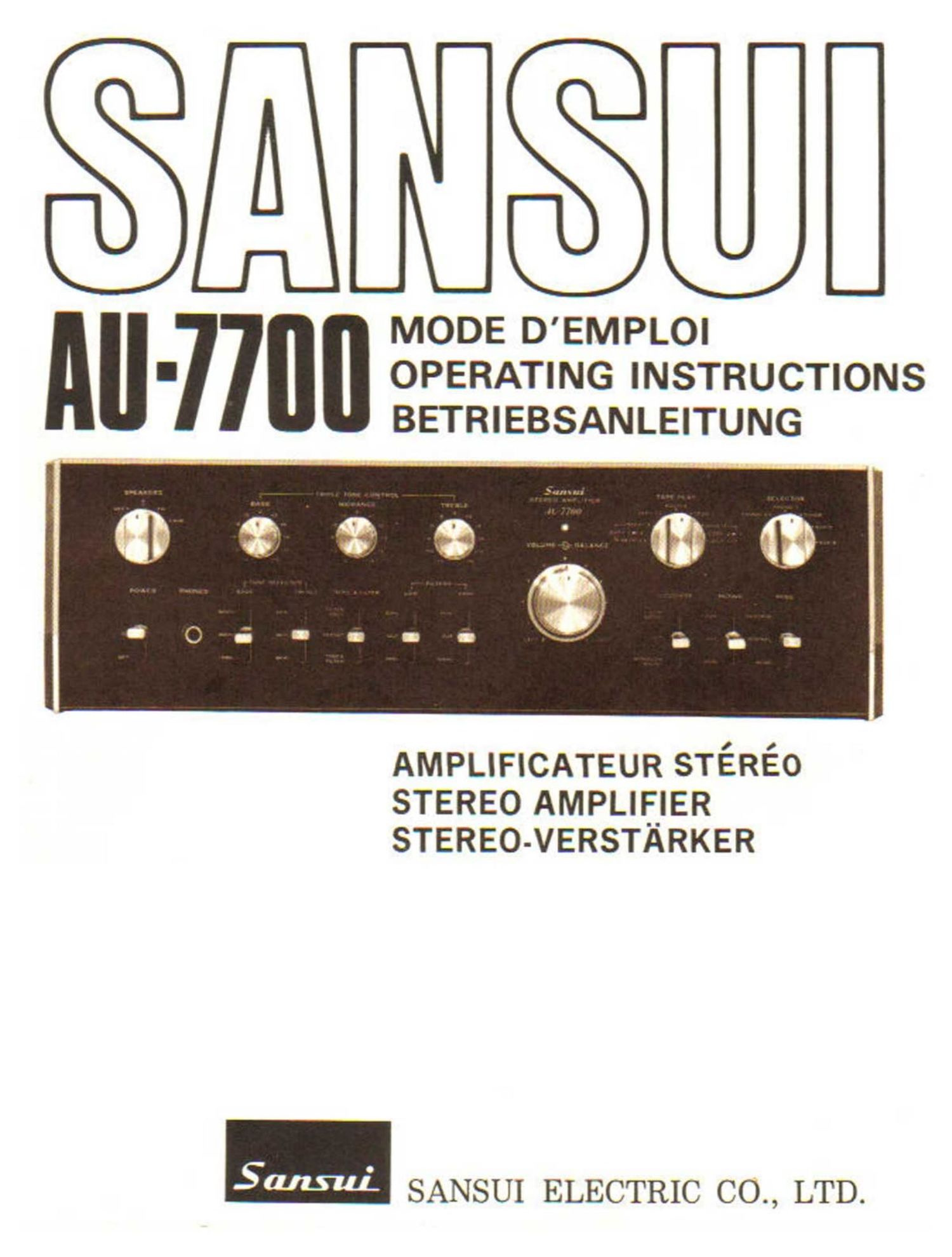 Sansui AU 7700 Owners Manual