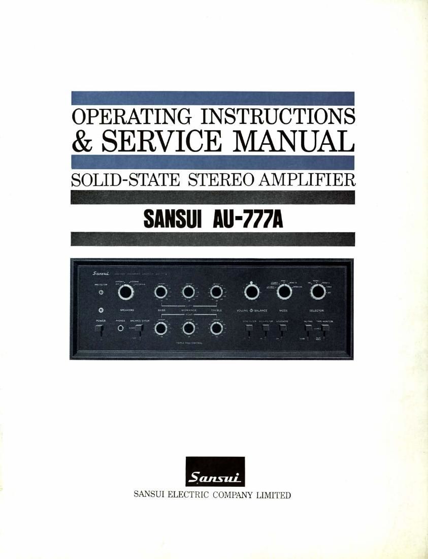 Sansui AU 777 A Owners Manual