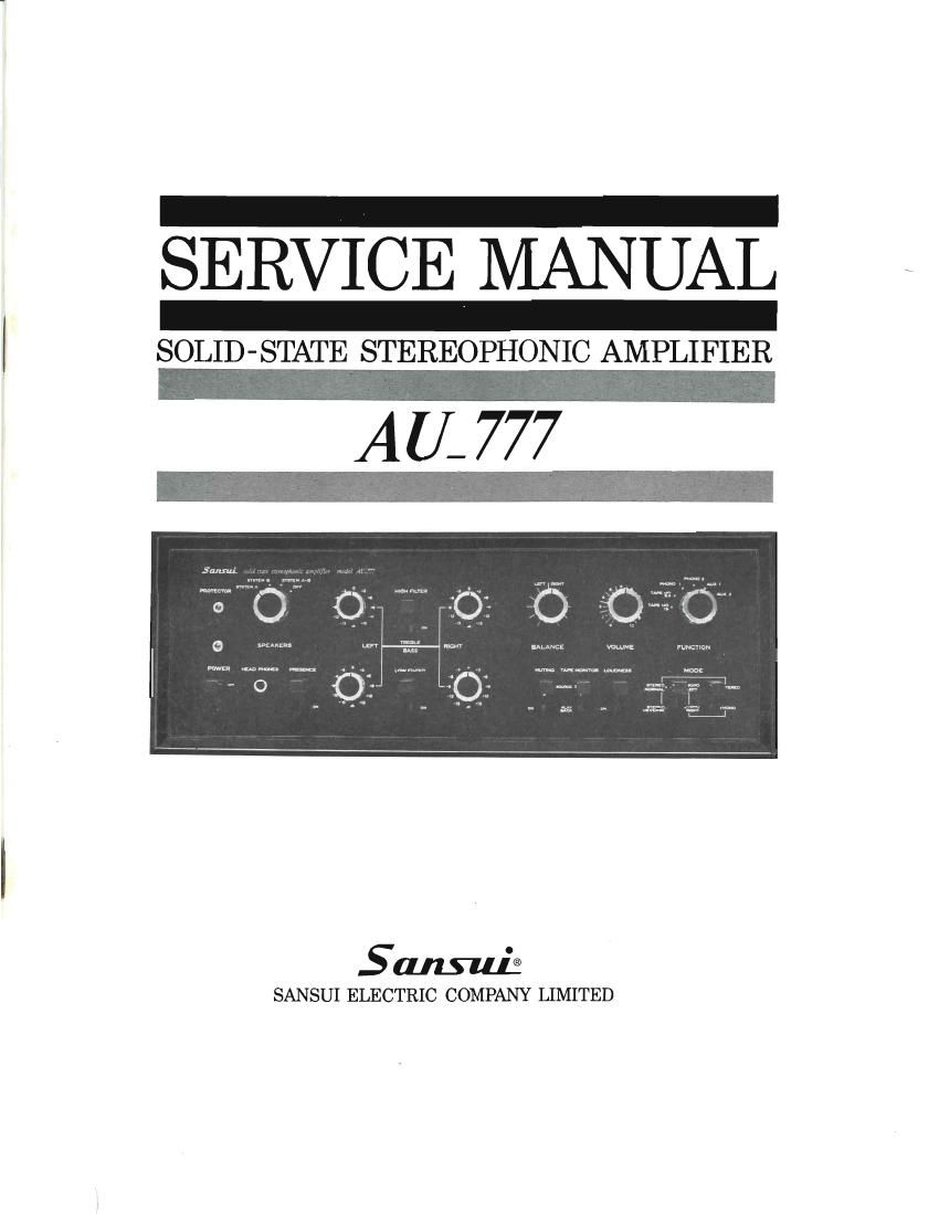 Sansui AU 777 Service Manual