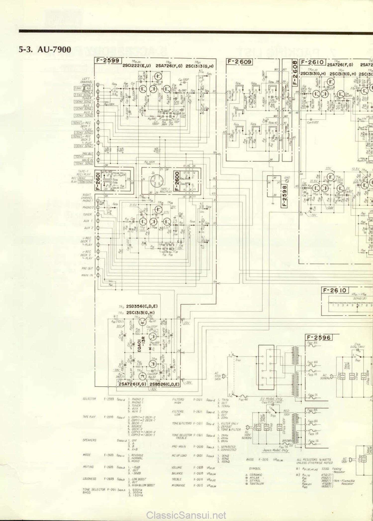 Sansui AU 7900 Schematic