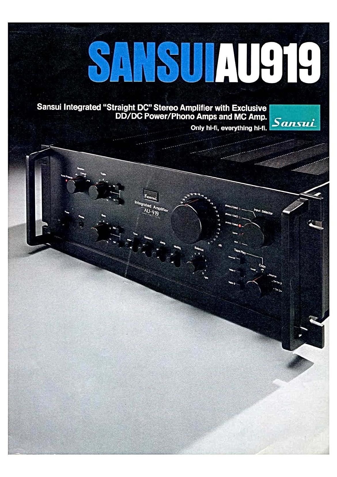 Sansui AU 919 Brochure