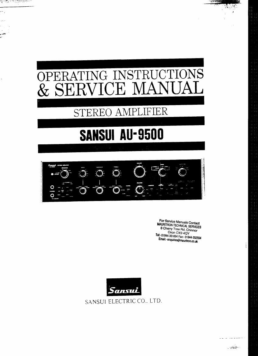Free download Sansui AU 9500 Owners Manual