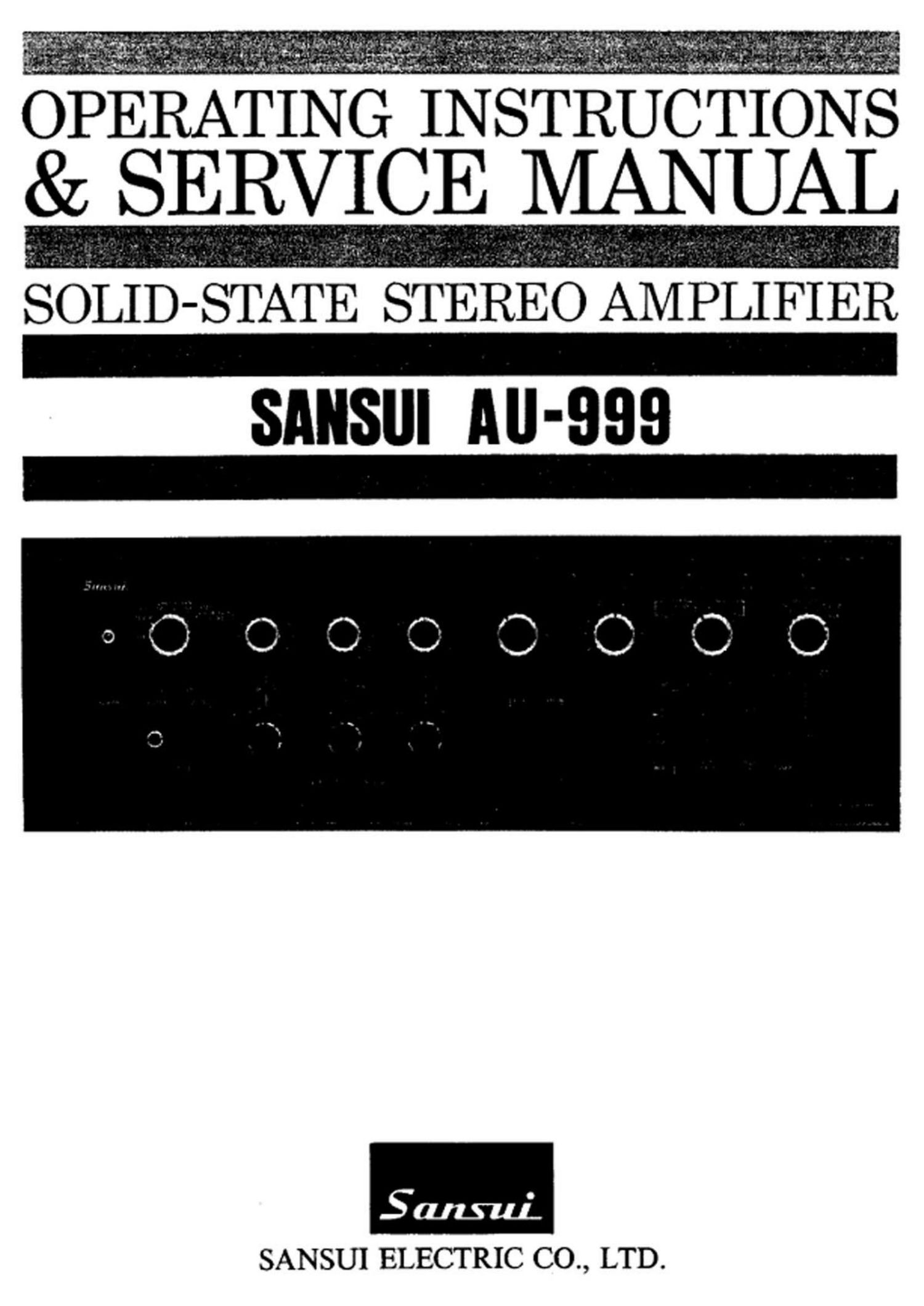 Sansui AU 999 Service Manual