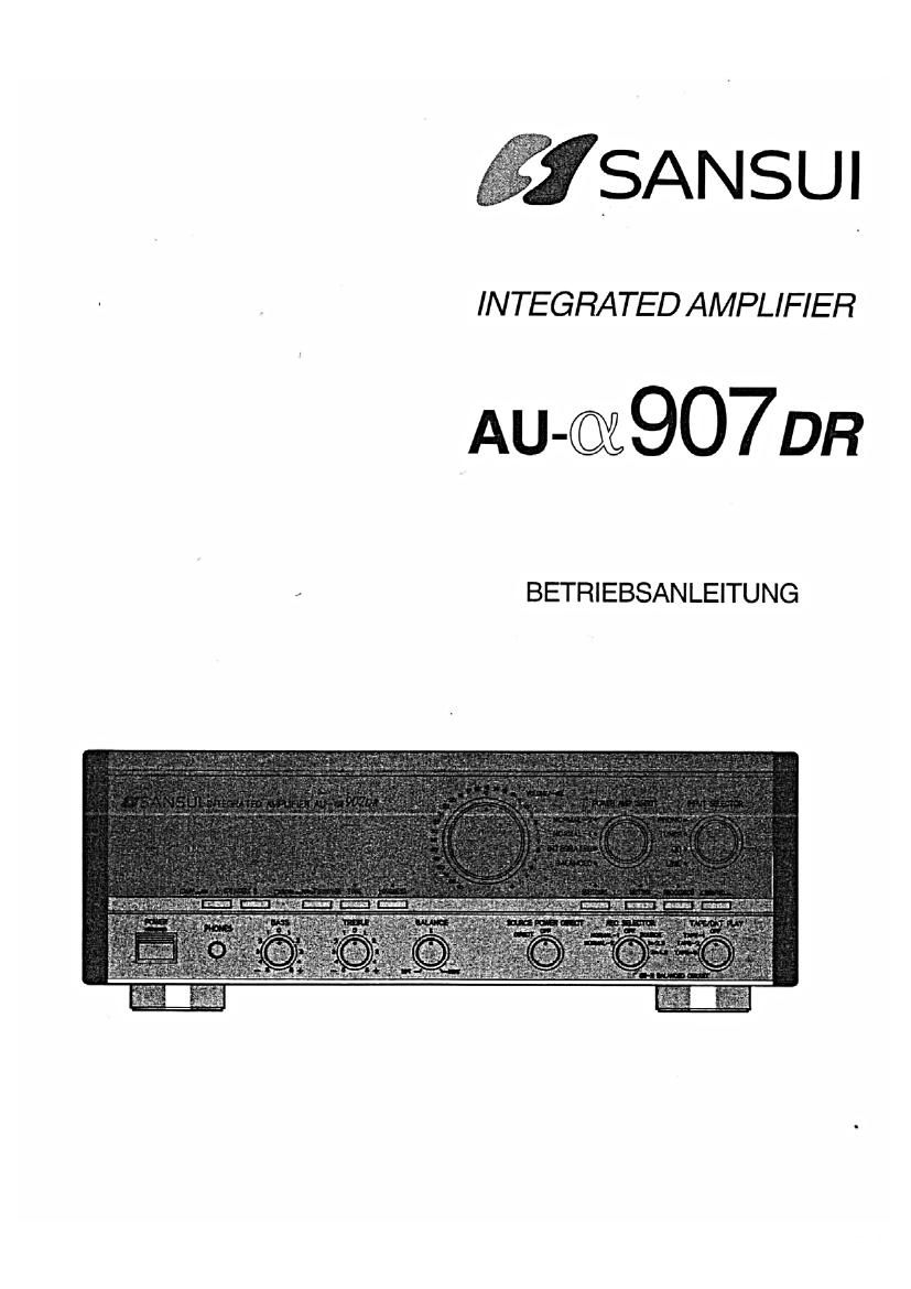 Sansui AU A907 DR Owners Manual