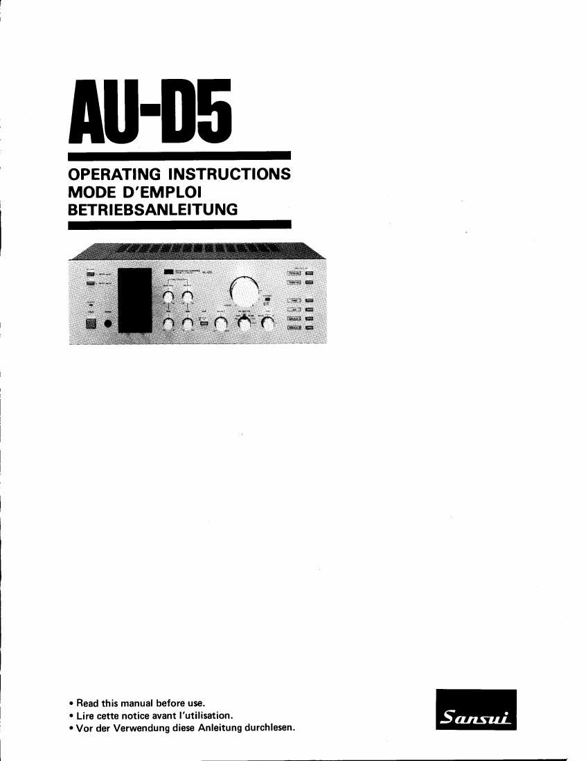 Sansui AU D5 Owners Manual