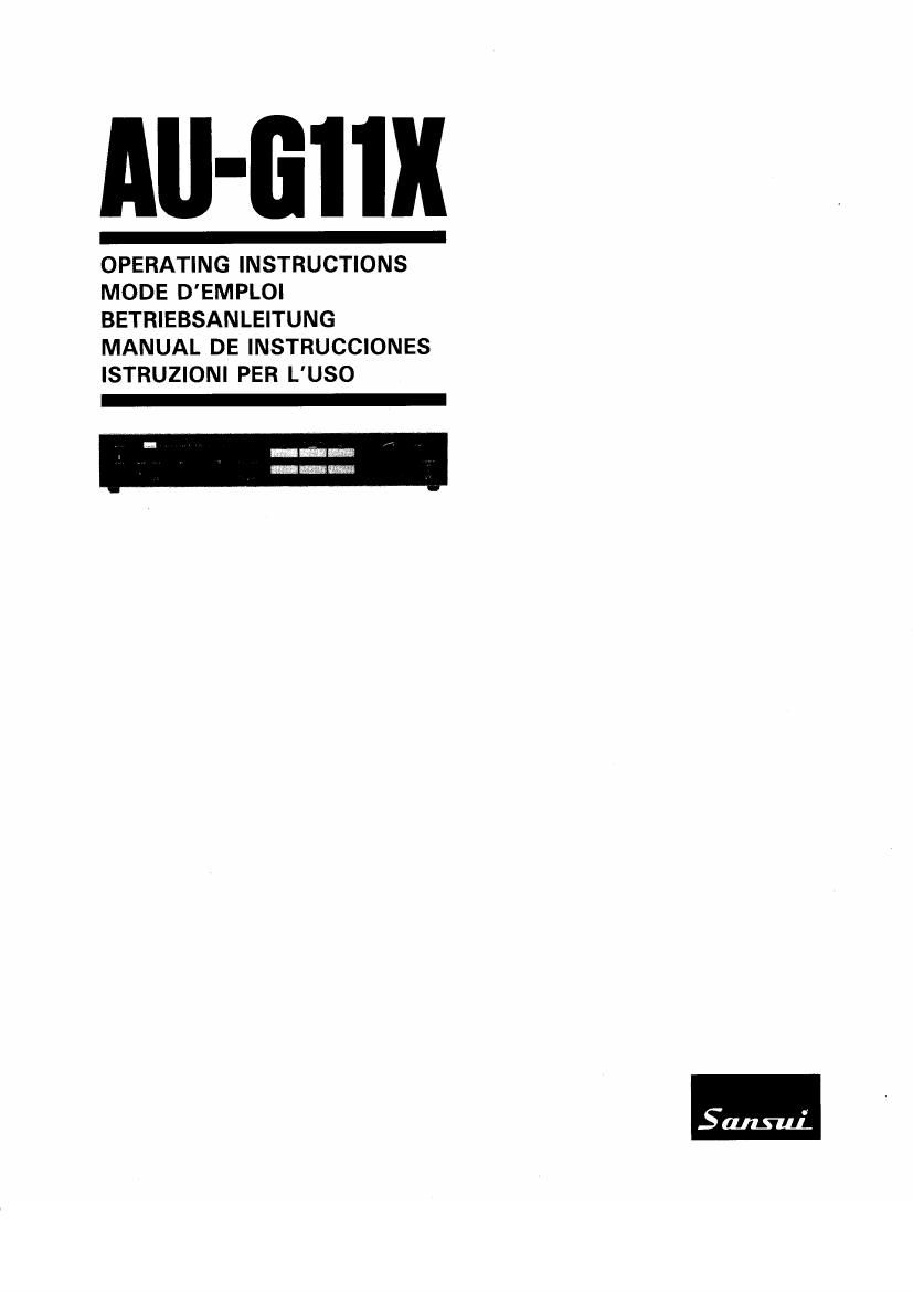 Sansui AU G11X Owners Manual