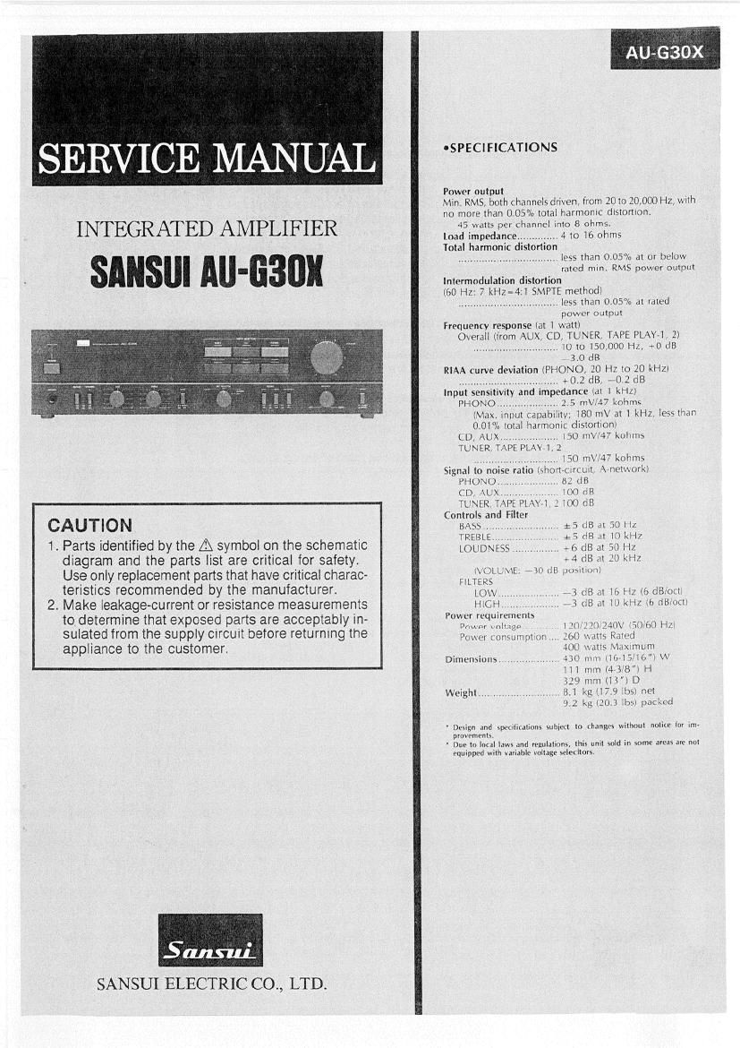 Sansui AU G30X Service Manual