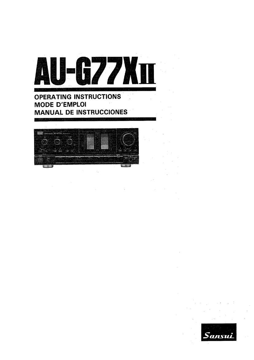 Sansui AU G77X II Owners Manual
