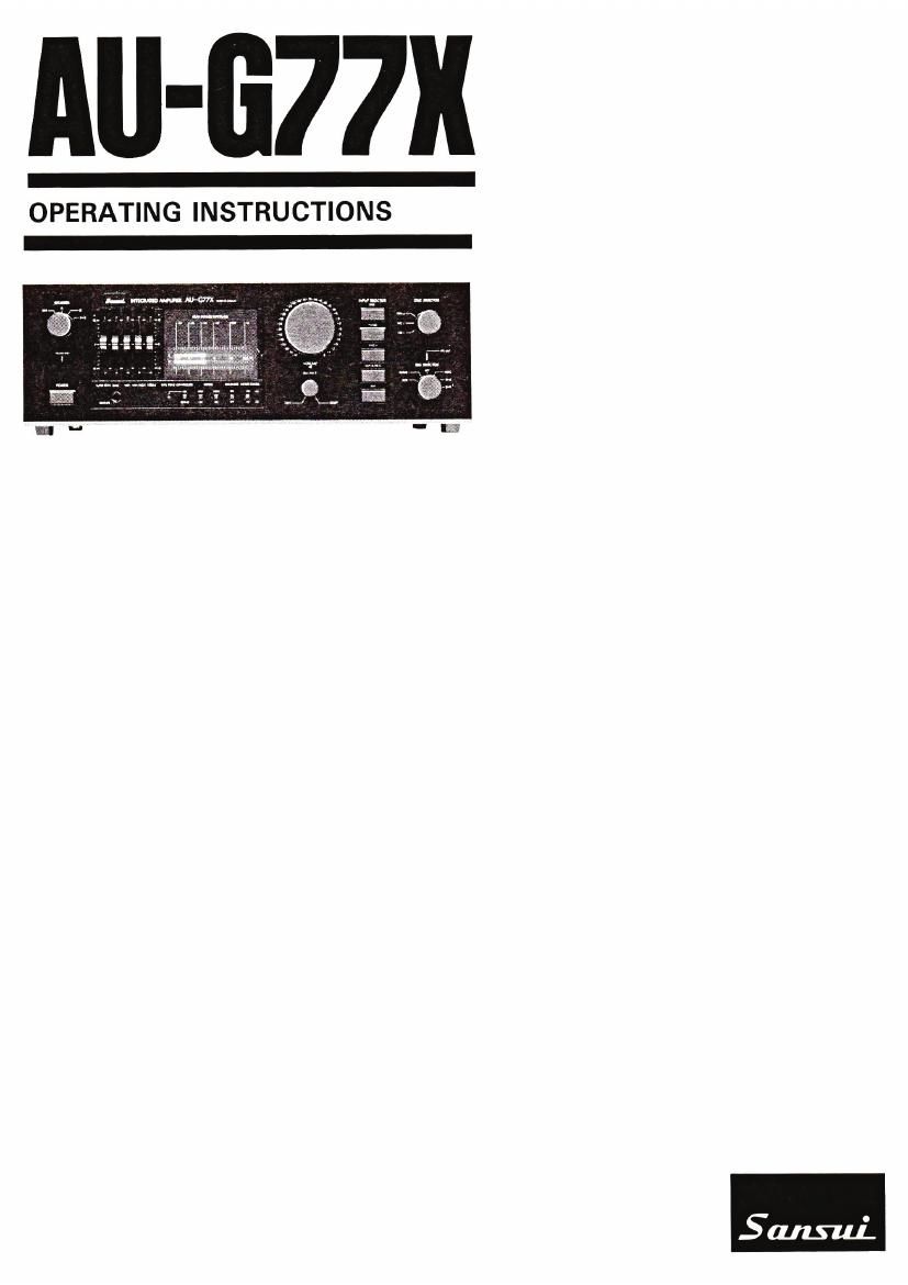 Sansui AU G77X Owners Manual