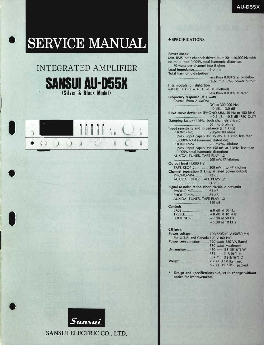 Sansui AUD 55 X Service Manual