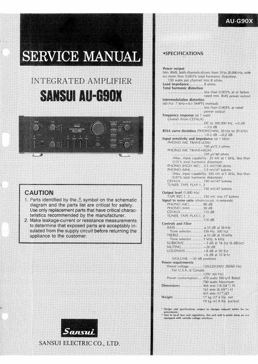 Sansui AUG 90 X Service Manual