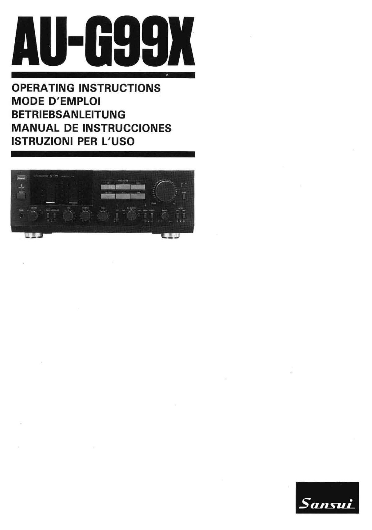 Sansui AUG 99 X Owners Manual