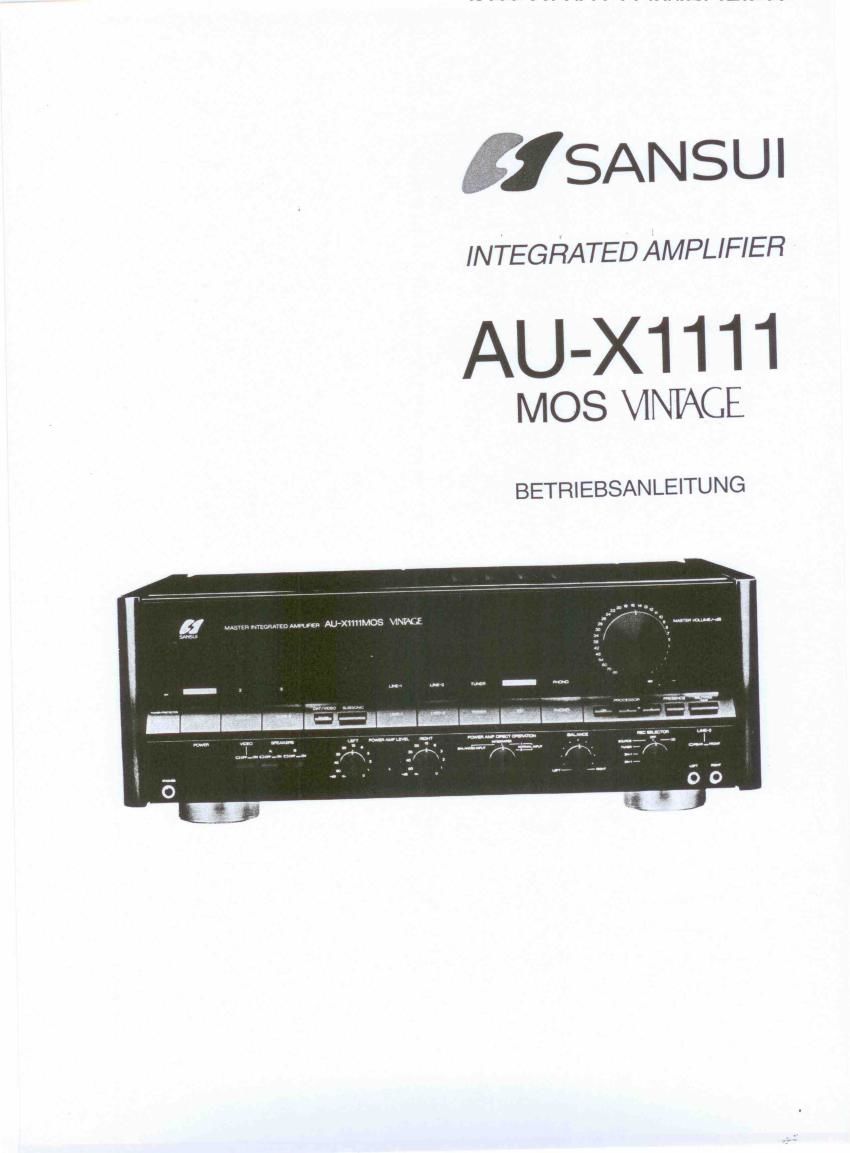 Sansui AUX 1111 MOS Vintage Owners Manual