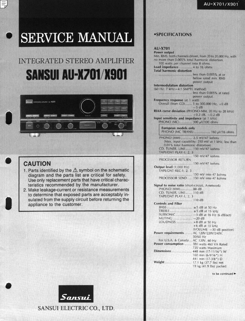 Sansui AUX 901 Service Manual