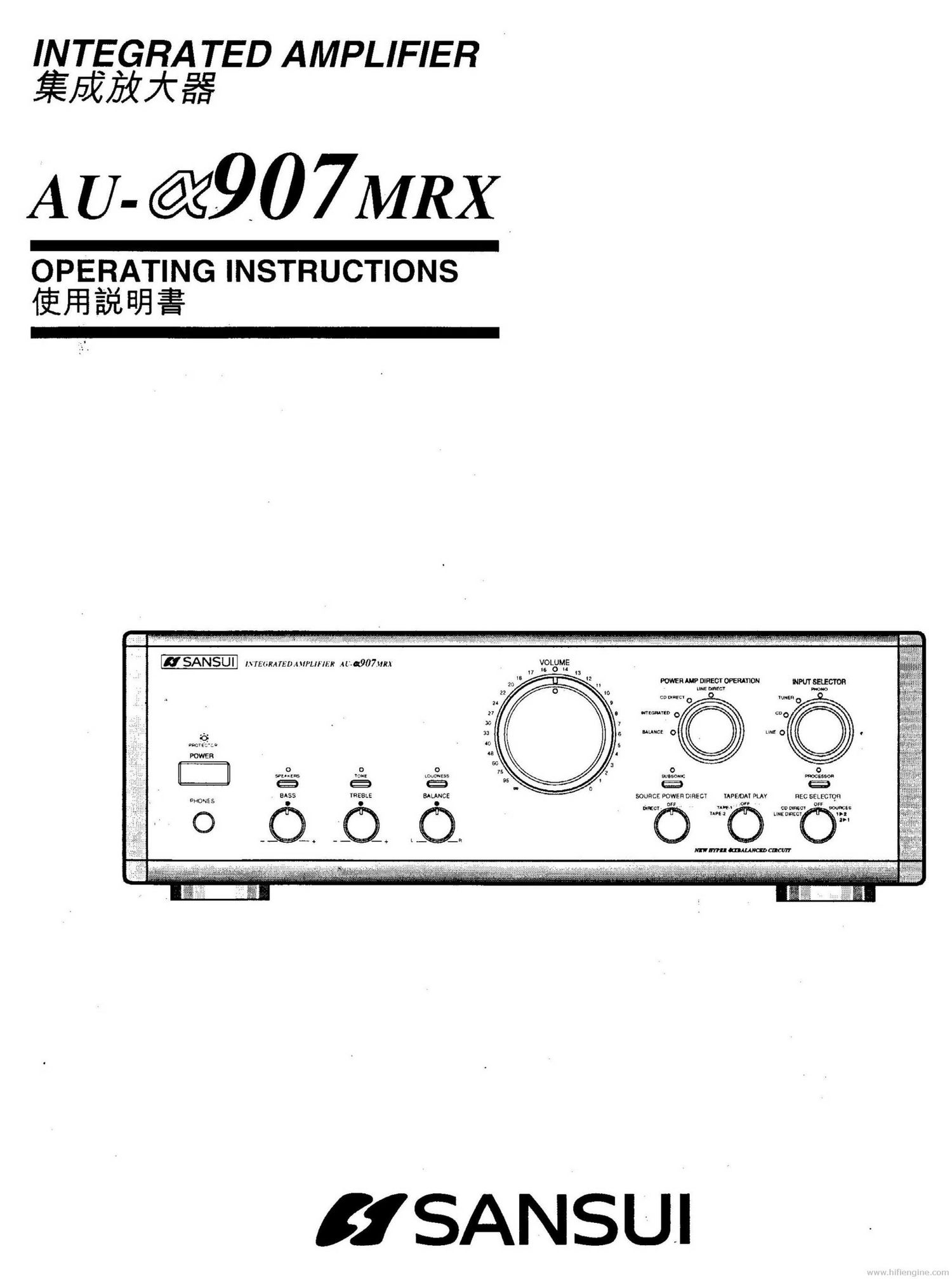 Sansui AUa 907 MRX Owners Manual