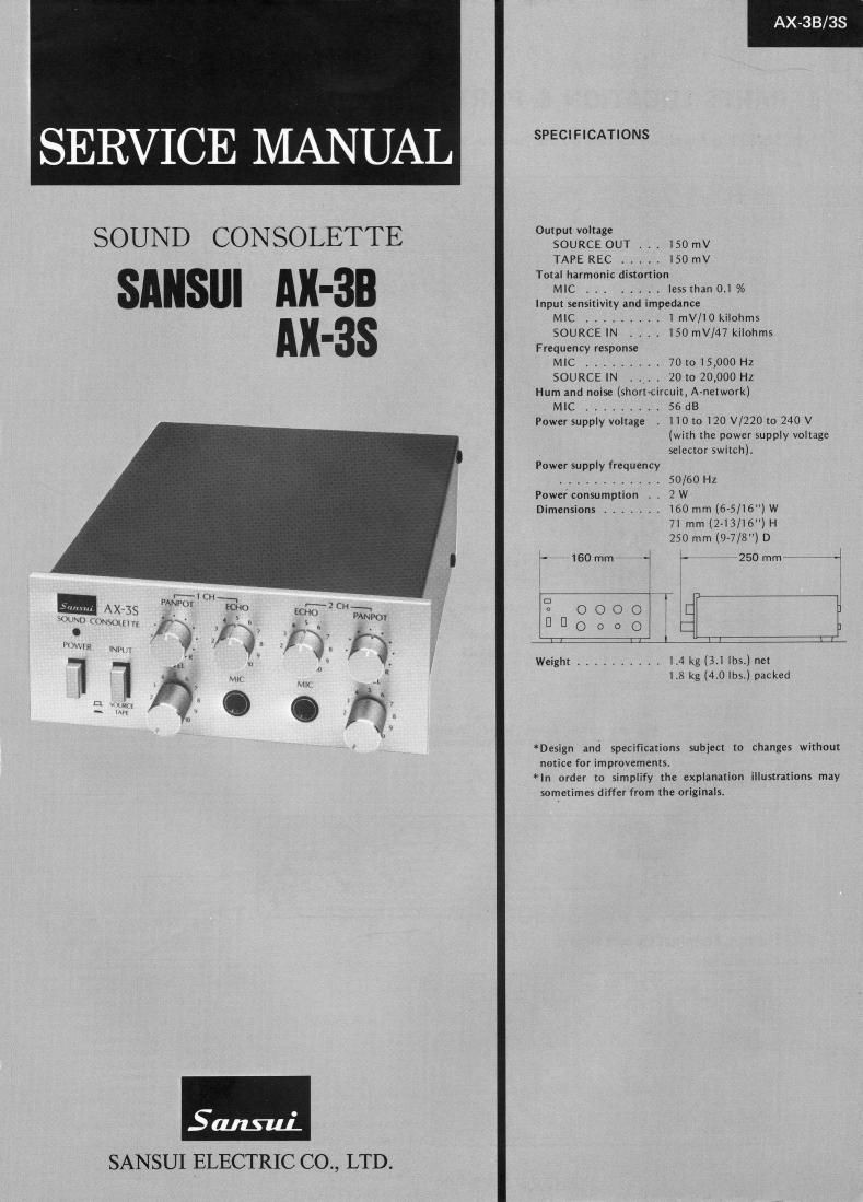 Sansui AX 3 B Service Manual