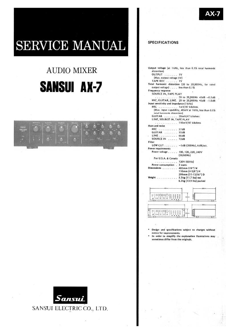 Sansui AX 7 Service Manual