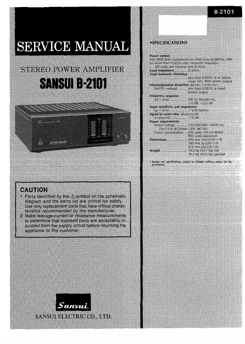 Sansui B 2101 Service Manual