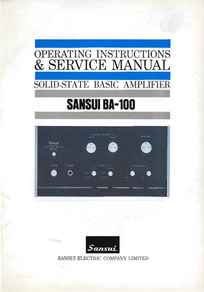 Sansui BA 100 Service Manual