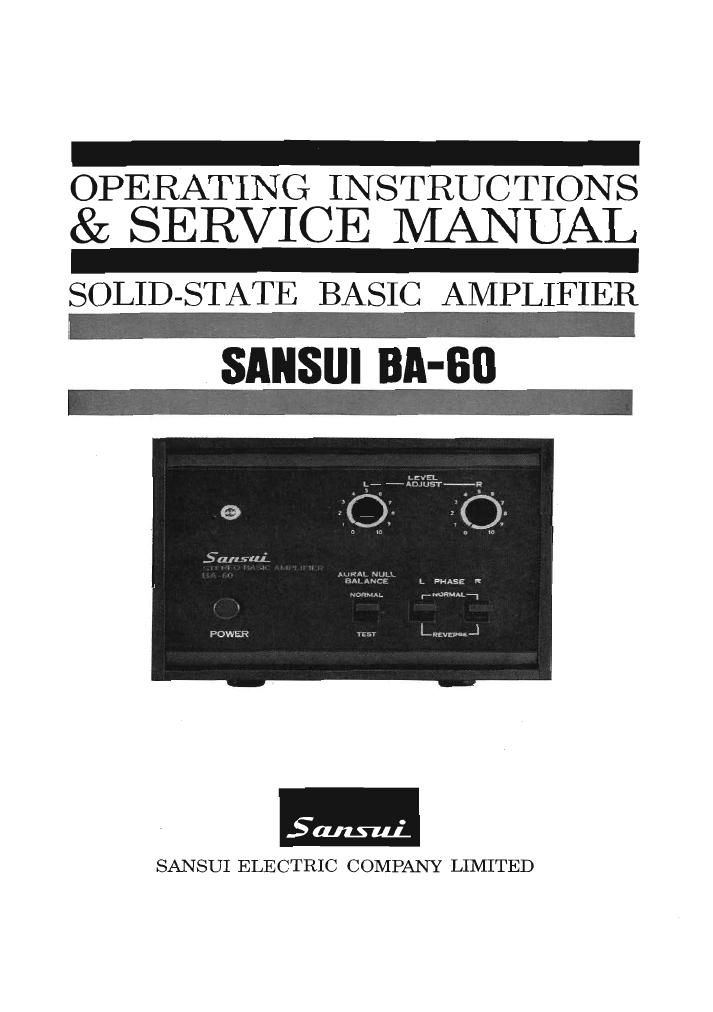 Sansui BA 60 Service Manual