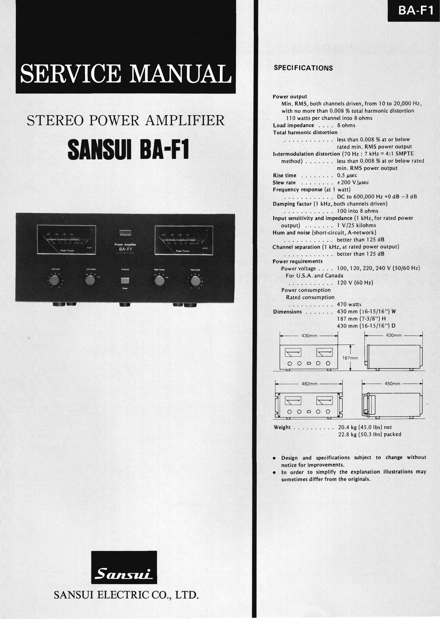 Sansui BAF 1 Service Manual