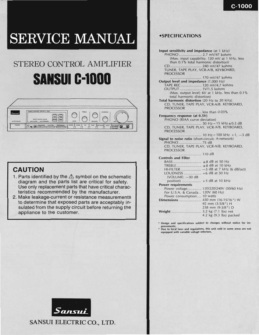 Sansui C 1000 Service Manual