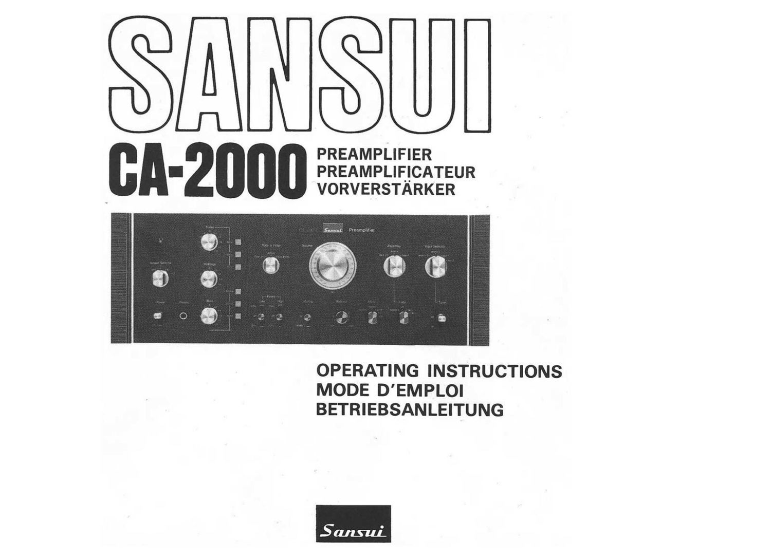 Sansui CA 2000 Owners Manual