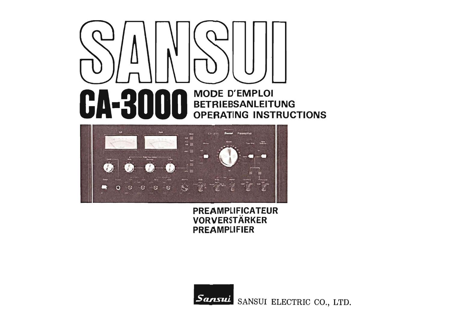Sansui CA 3000 Owners Manual
