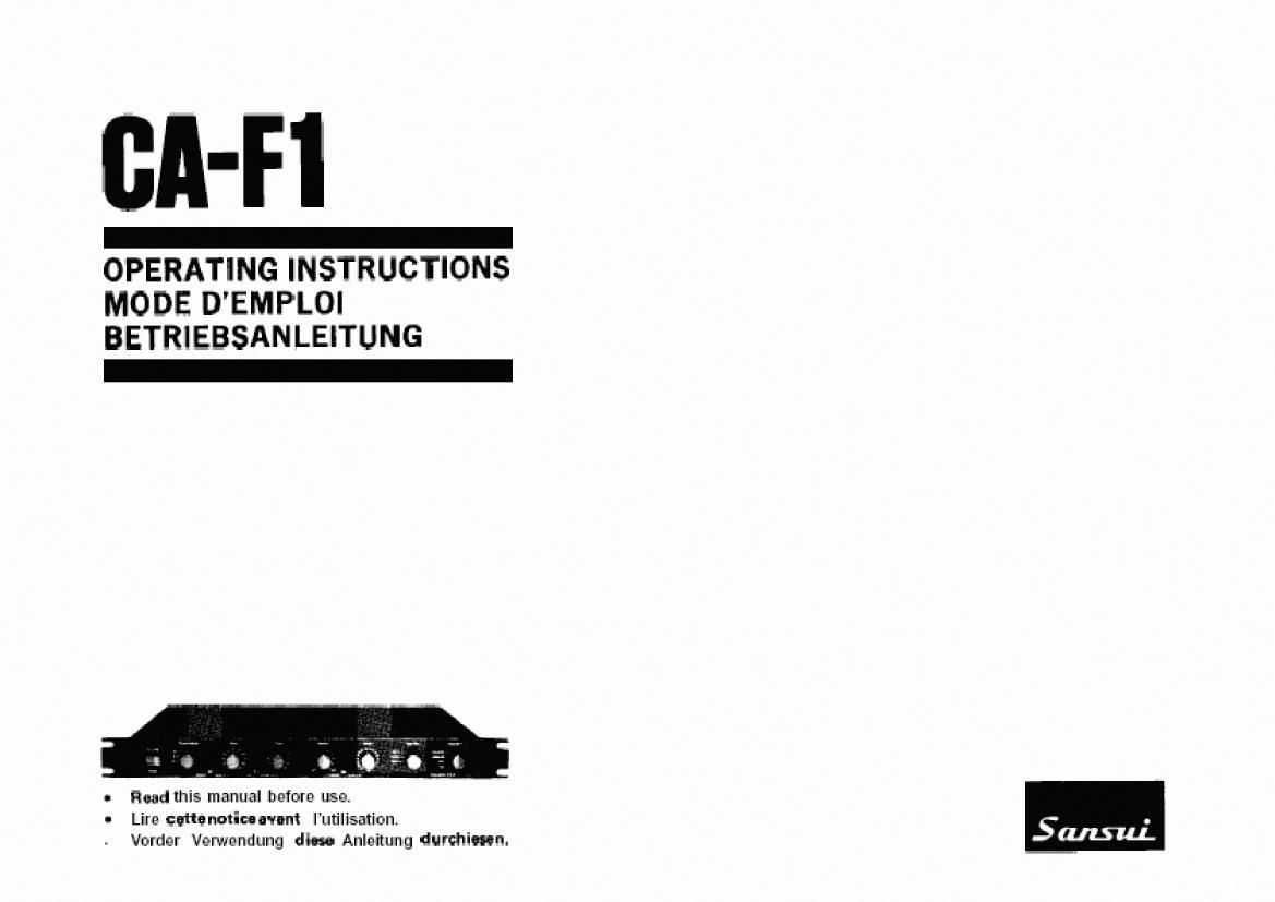 Sansui CAF 1 Owners Manual
