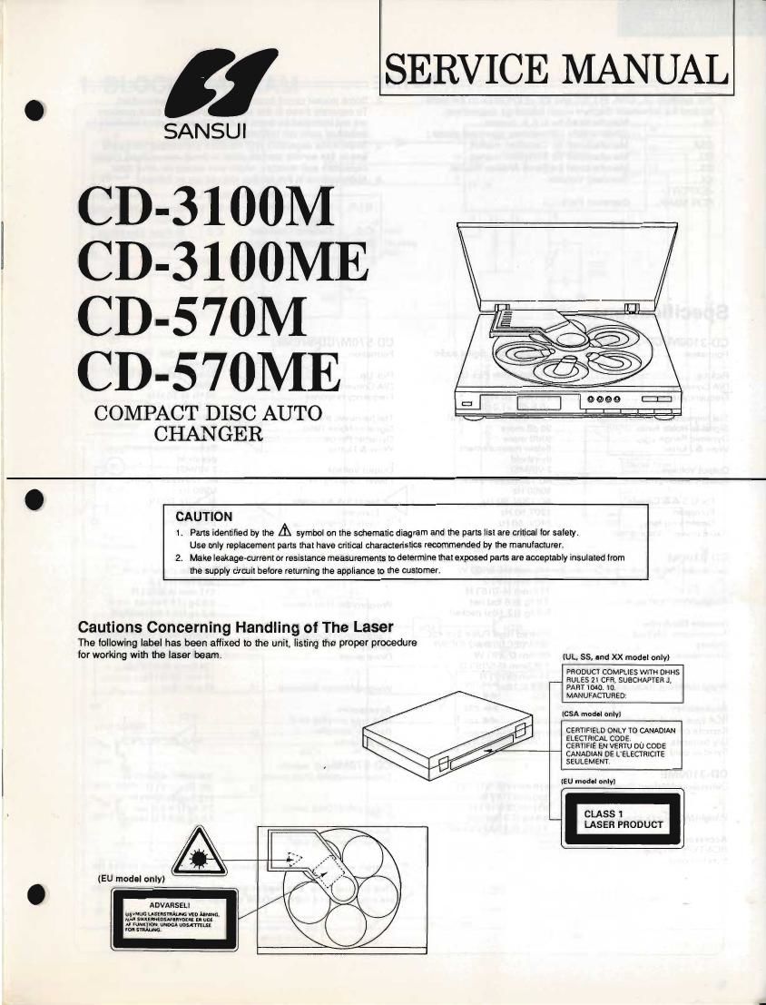 Sansui CD 3100 ME Service Manual