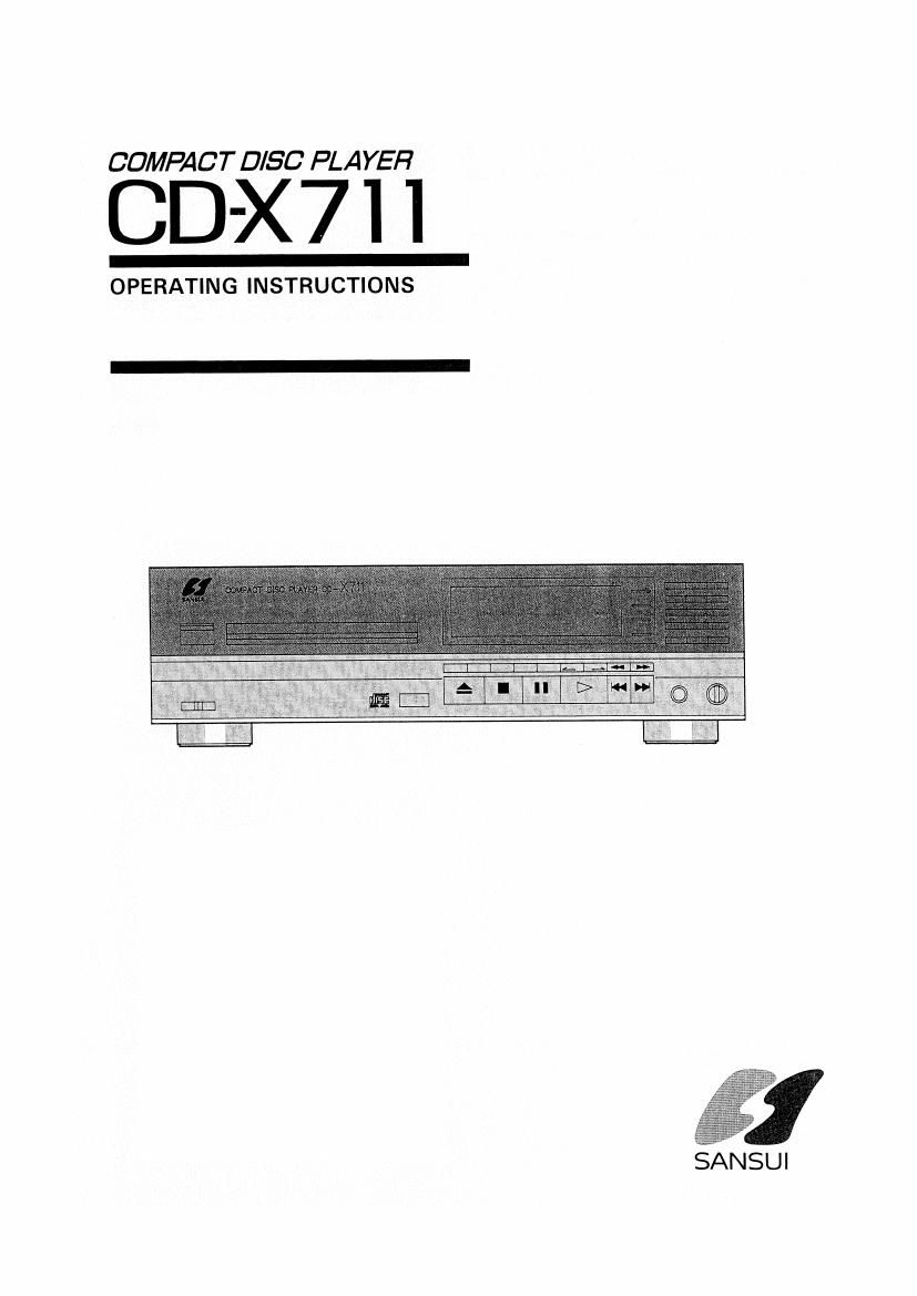 Sansui CD X711 Owners Manual
