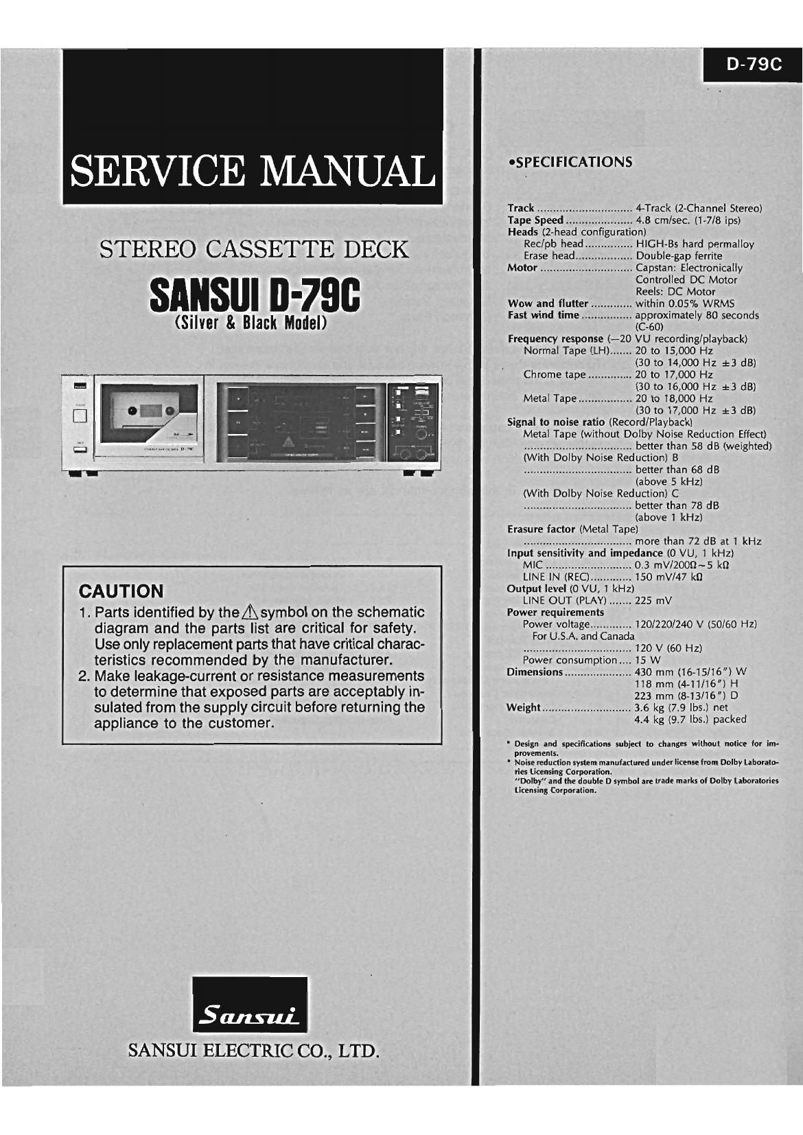 Sansui D 79 C Service Manual